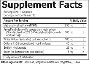Flexafen supplement facts